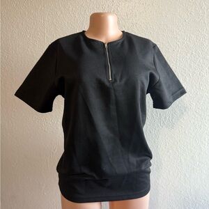 BoohooMAN Black Zip-Up Top